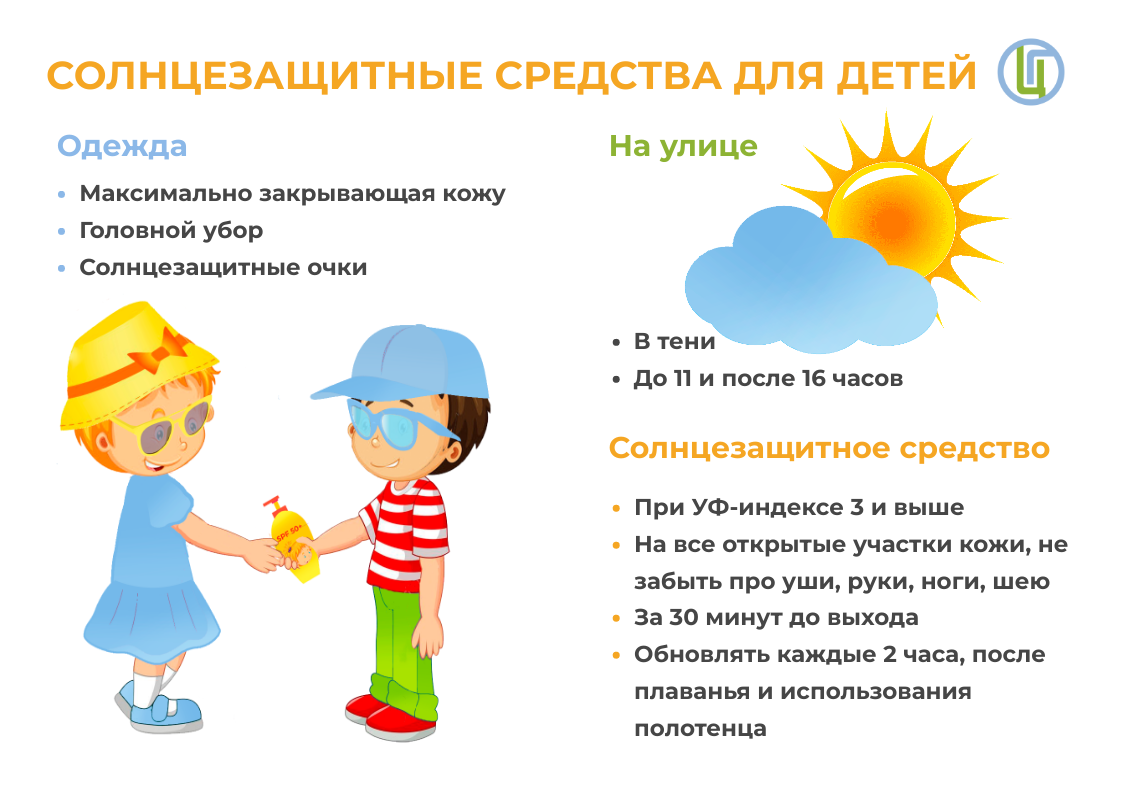 Солнцезащитные средства для детей