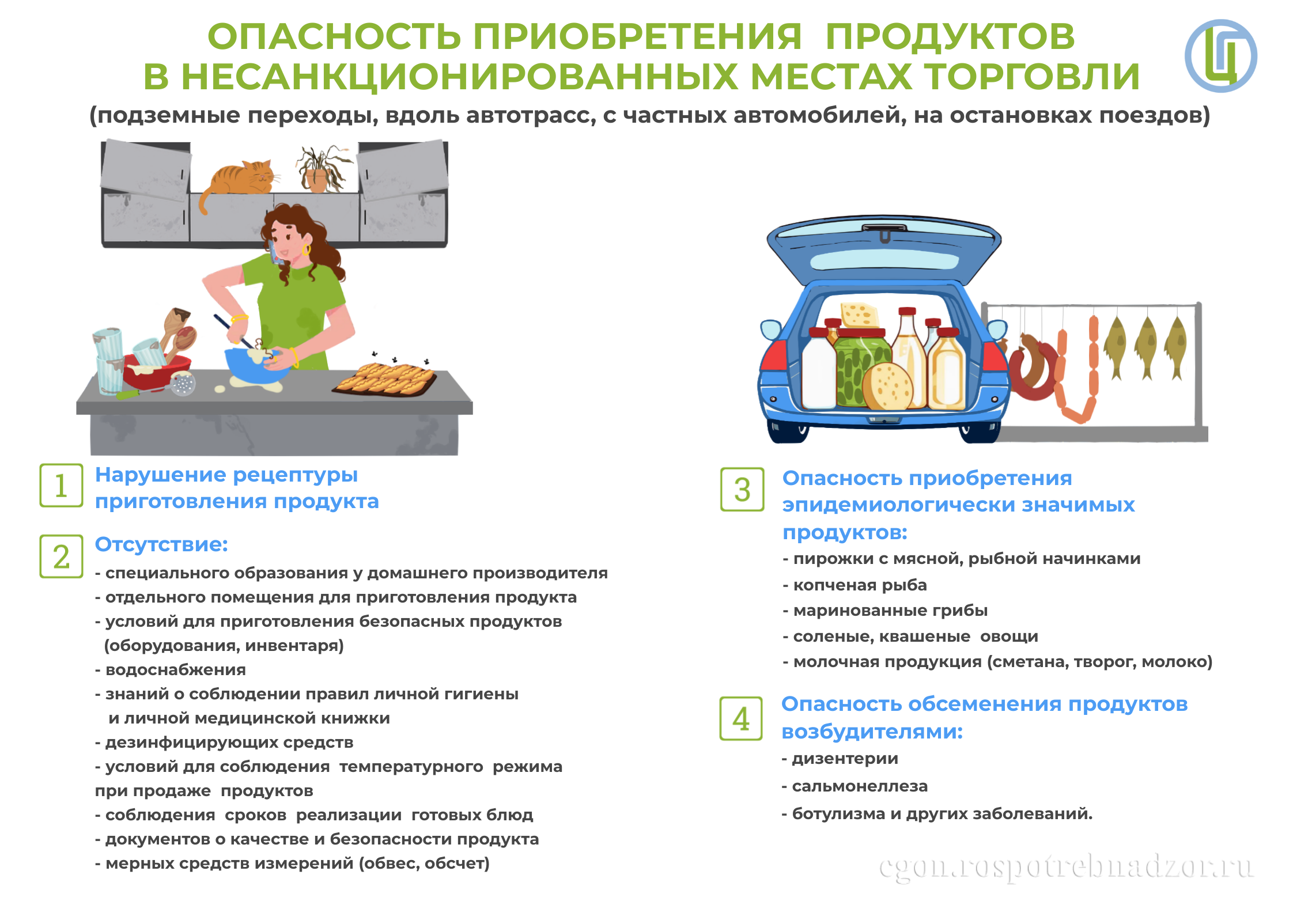 Опасность приобретения продуктов в несанкционированных местах торговли