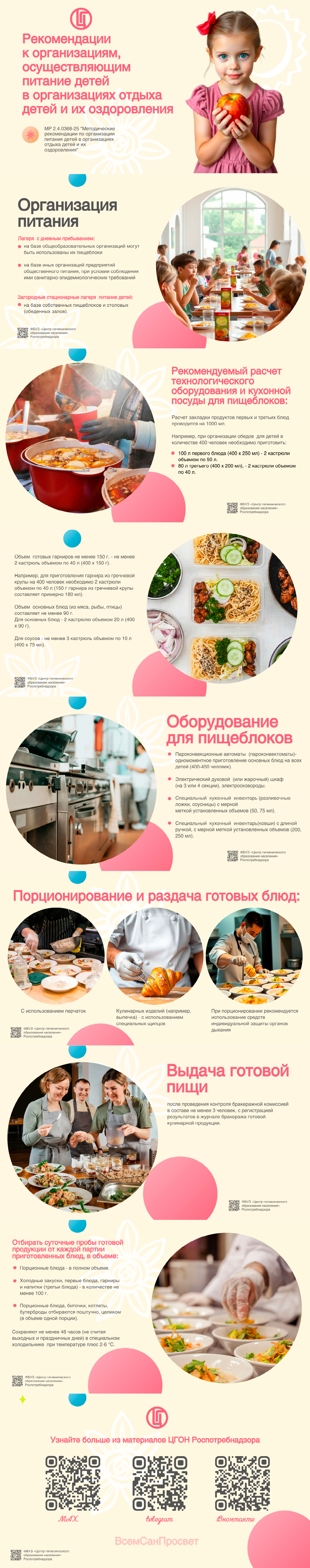 Рекомендации к организациям, осуществляющим питание детей в организациях отдыха детей и их оздоровления